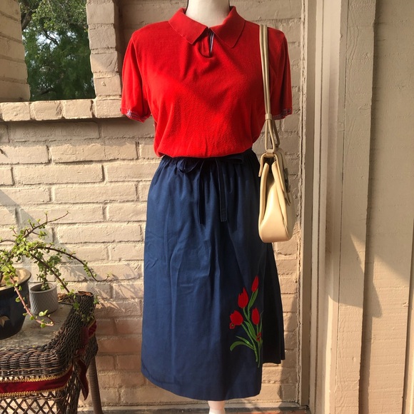 Vintage Dresses & Skirts - Vintage 90’s Embroidered Skirt